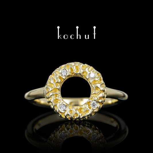 Fata Morgana - Ring aus Gelbgold mit Diamanten