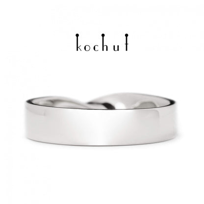 Möbiusband: breit — Ehering aus Weißgold, beschichtet mit weißem Rhodium (4.4 mm)