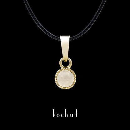 Jupiter — Anhänger aus Gelbgold mit Mondstein