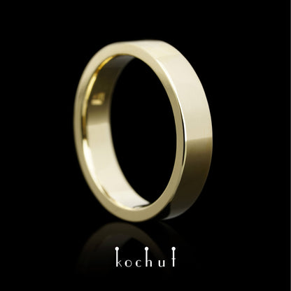 Minimalismus — Ehering aus Gelbgold
