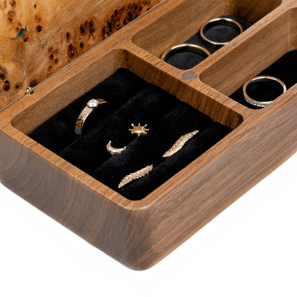Ornament. Saphir — Holz- und Epoxidharz-Schmuckschachteln (Mini)