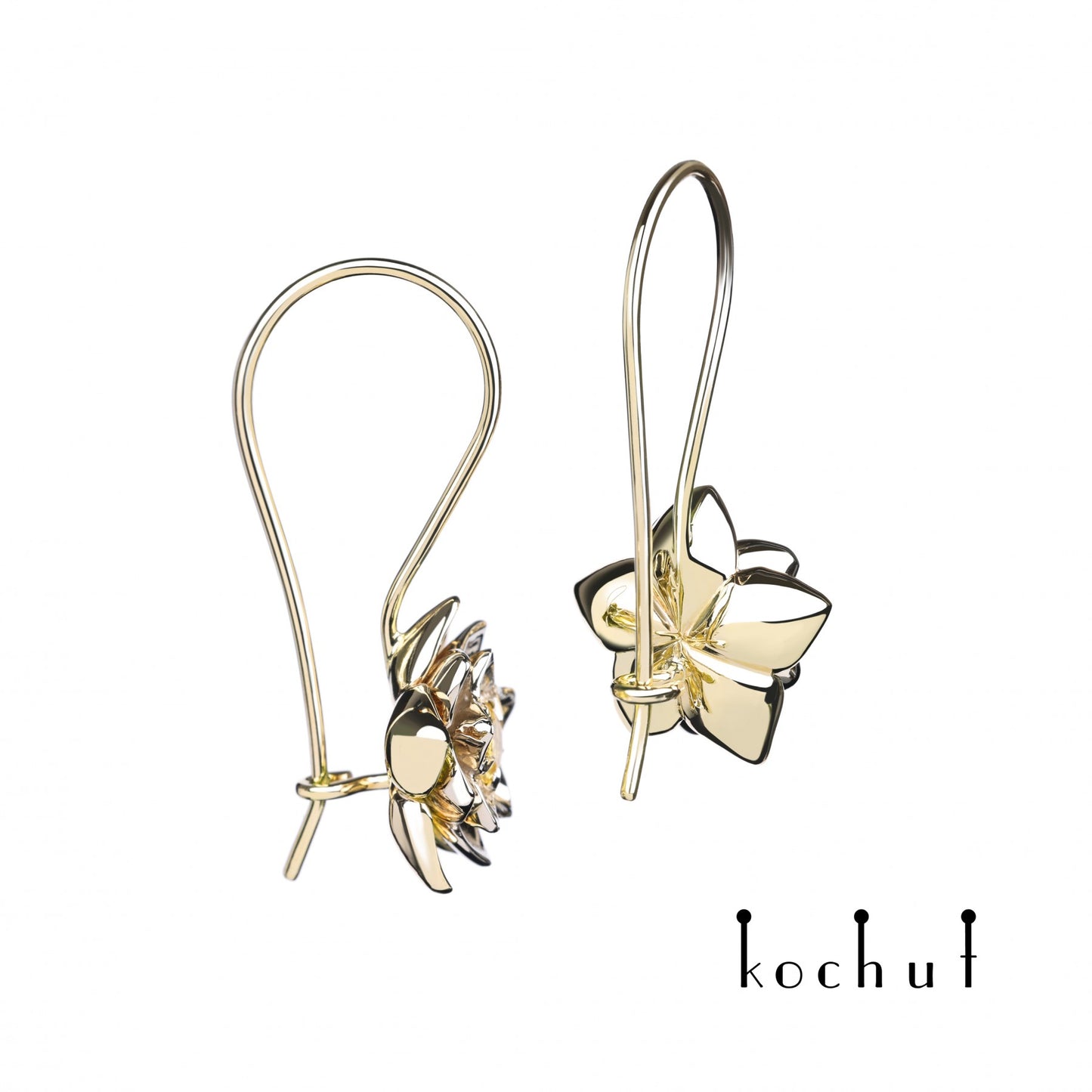 Heart Lotus — Ohrringe aus Weiß- und Gelbgold mit gelben Saphiren