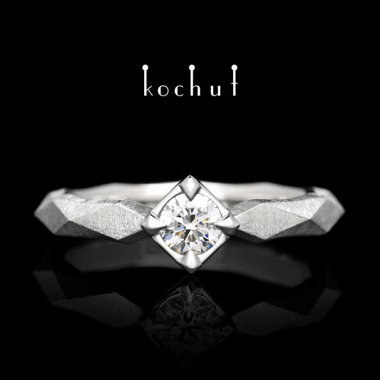 Meine Königin - Verlobungsring aus Platin mit Diamanten (0.25 ct)