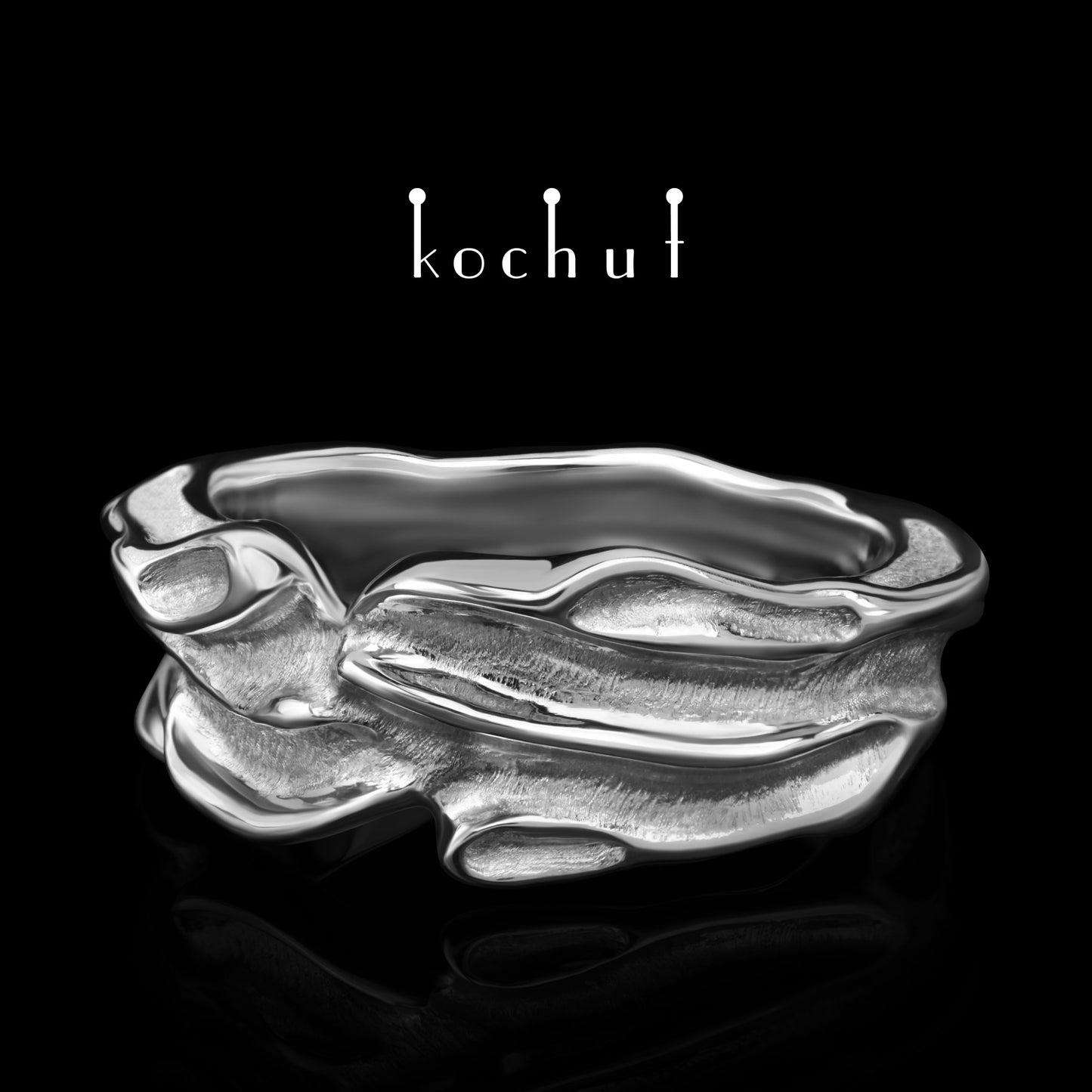 Philautia — Ring aus Silber, beschichtet mit weißem Rhodium.
