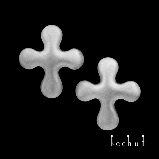 Agape — Ohrringe aus Silber, beschichtet mit weißem Rhodium