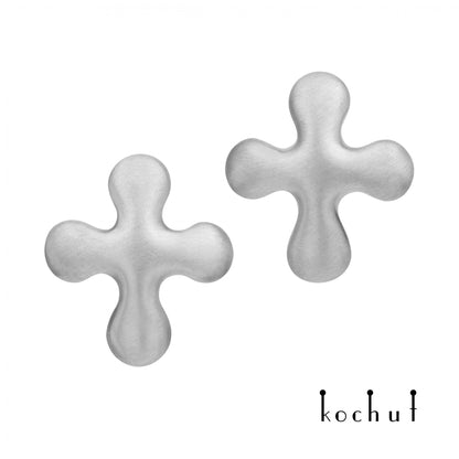 Agape — Ohrringe aus Silber, beschichtet mit weißem Rhodium