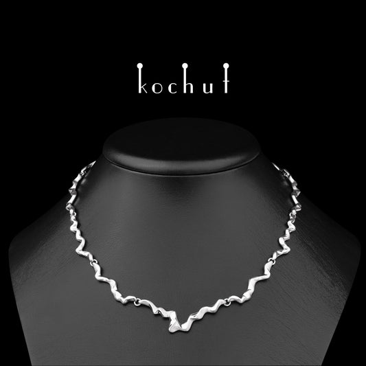 Ludus — Halskette aus Silber, beschichtet mit weißem Rhodium.