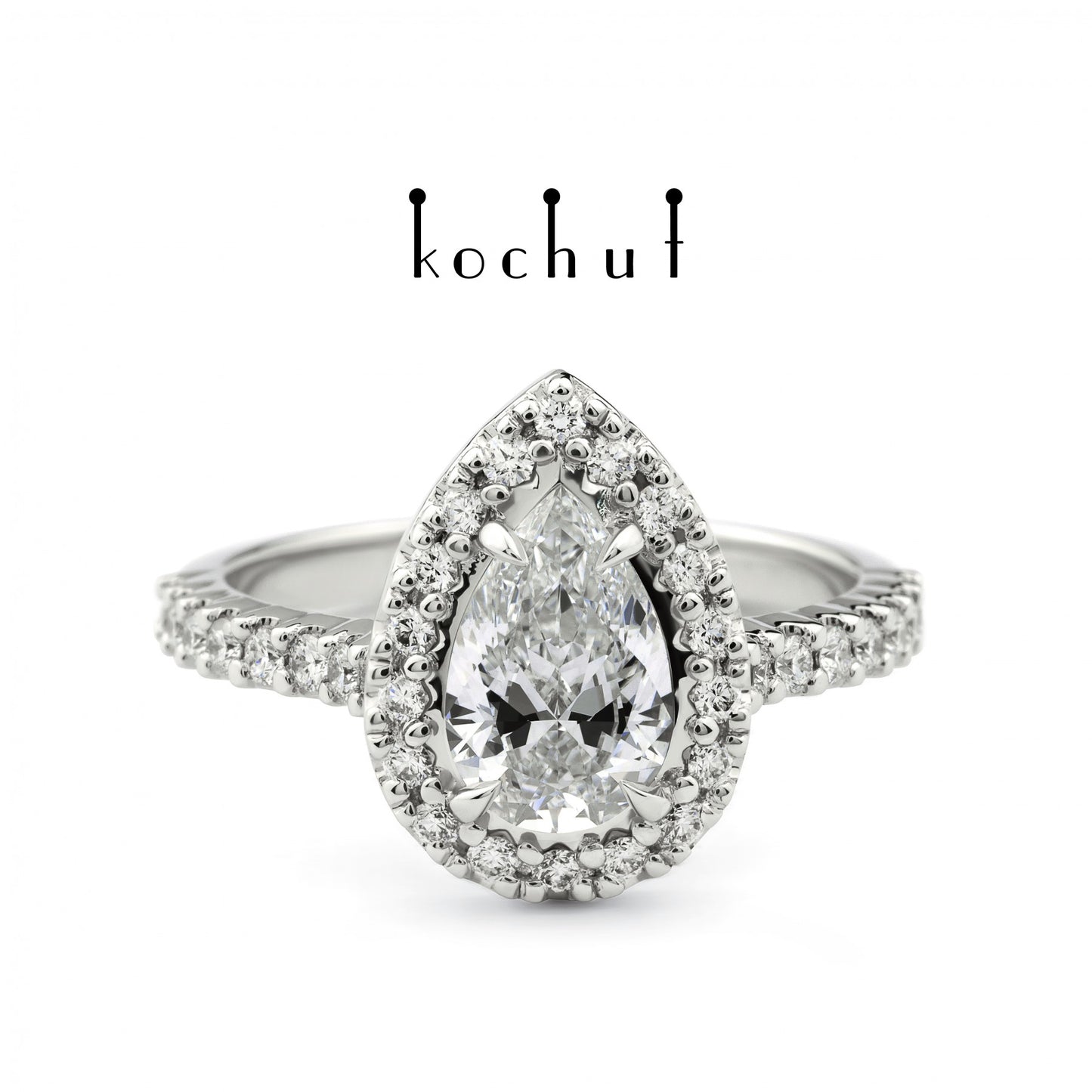 Grace — Verlobungsring aus Weißgold mit Diamanten, beschichtet mit weißem Rhodium