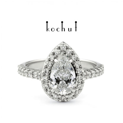 Grace — Verlobungsring aus Weißgold mit Diamanten, beschichtet mit weißem Rhodium