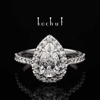 Grace — Verlobungsring aus Weißgold mit Diamanten, beschichtet mit weißem Rhodium