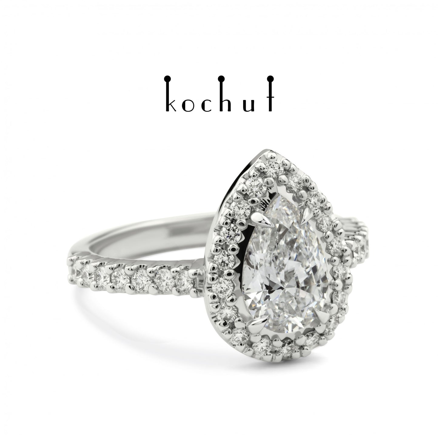 Grace — Verlobungsring aus Weißgold mit Diamanten, beschichtet mit weißem Rhodium