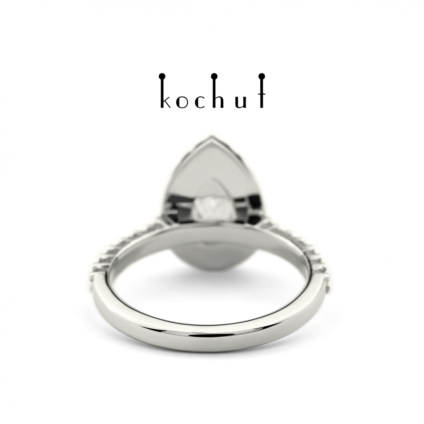 Grace — Verlobungsring aus Weißgold mit Diamanten, beschichtet mit weißem Rhodium