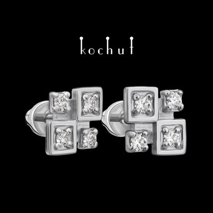 Éclat – Ohrringe aus Platin mit Diamanten