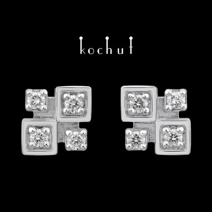 Éclat – Ohrringe aus Platin mit Diamanten