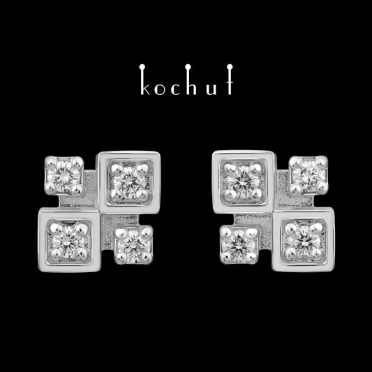 Éclat – Ohrringe aus Platin mit Diamanten