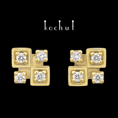 Éclat – Ohrringe aus Gelbgold mit Diamanten