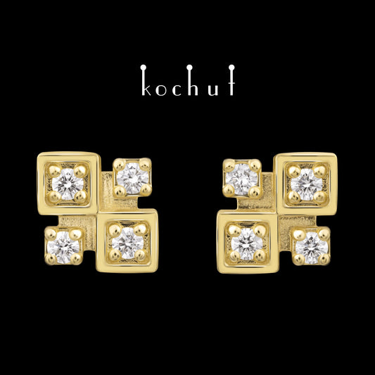 Éclat – Ohrringe aus Gelbgold mit Diamanten