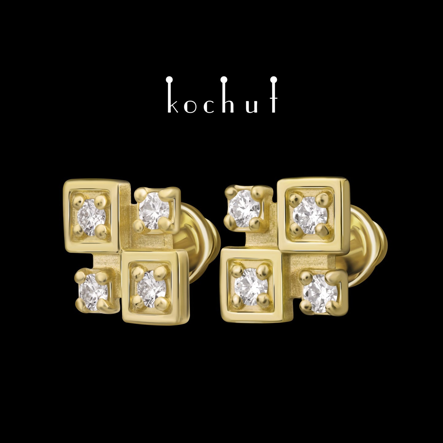 Éclat – Ohrringe aus Gelbgold mit Diamanten