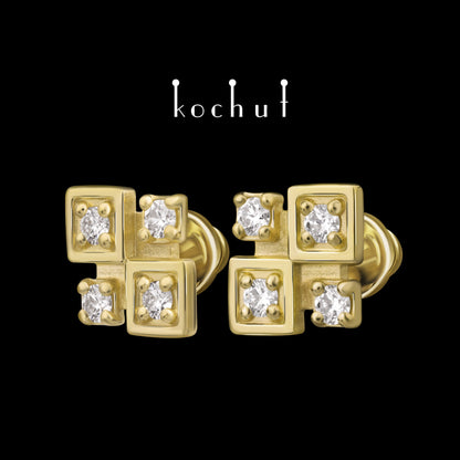 Éclat – Ohrringe aus Gelbgold mit Diamanten