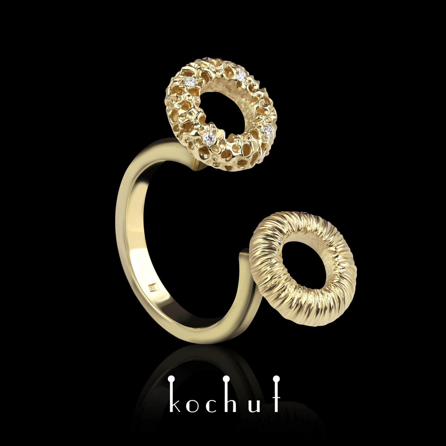 Fata Morgana  — ein Ring aus Gelbgold mit Diamanten
