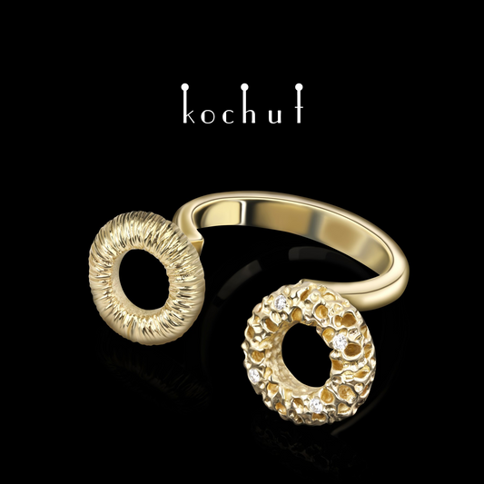 Fata Morgana  — ein Ring aus Gelbgold mit Diamanten