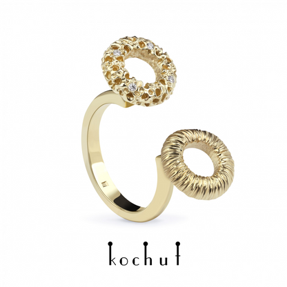 Fata Morgana  — ein Ring aus Gelbgold mit Diamanten