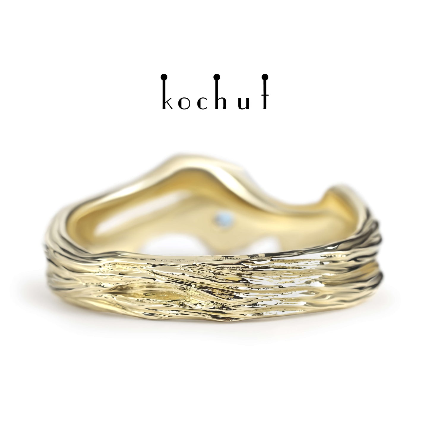 Zweig — Ring aus Gelbgold mit Topas