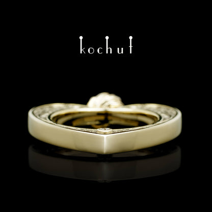 Herz in Liebe — Verlobungsring aus Gelbgold mit Diamanten