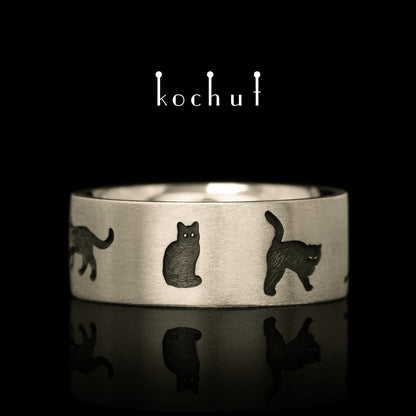 März-Katzen — Weißgoldring