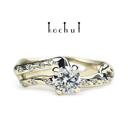 Mermaid — Weißgold-Verlobungsring mit Diamanten