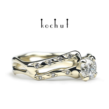 Mermaid — Weißgold-Verlobungsring mit Diamanten