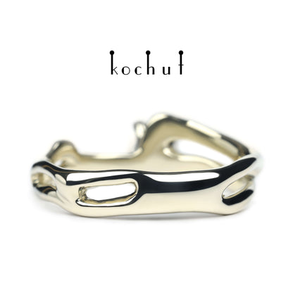 Mermaid — Weißgold-Verlobungsring mit Diamanten