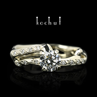 Mermaid — Weißgold-Verlobungsring mit Diamanten