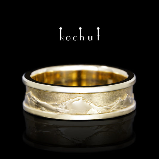 Gipfel der Liebe — Ehering aus Gelbgold