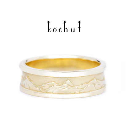 Gipfel der Liebe — Ehering aus Gelbgold
