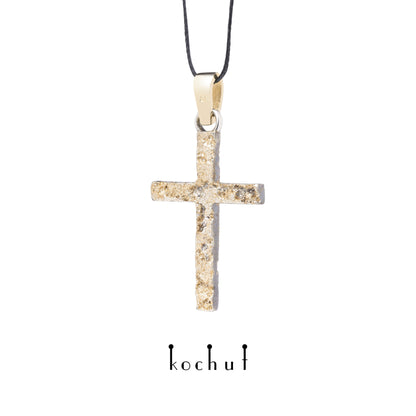 Leib und Seele — Kreuz aus oxidiertem Silber und Gelbgold