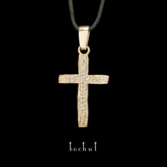 Lebensspendend — Kreuz aus Gelbgold mit Diamanten