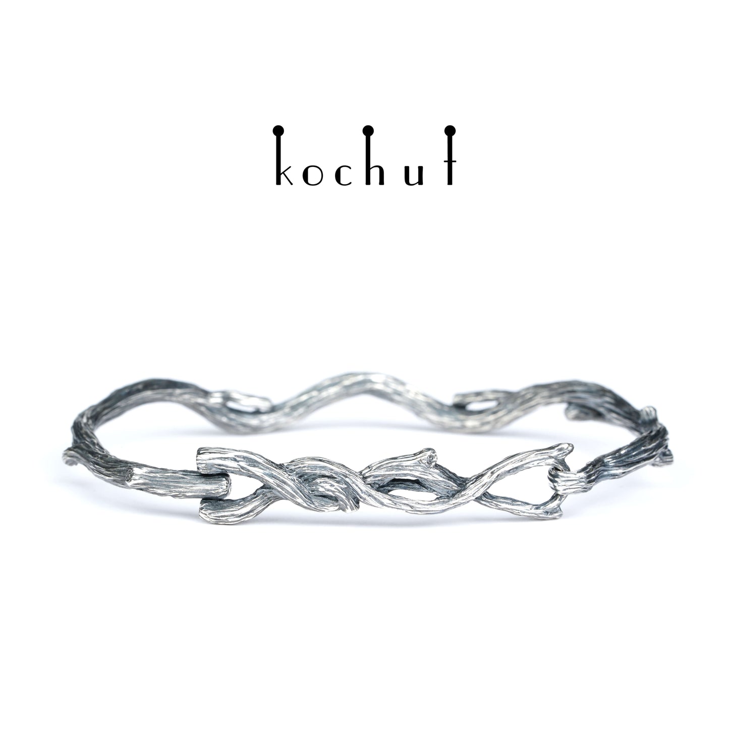 Zweig — Armband aus oxidiertem Silber