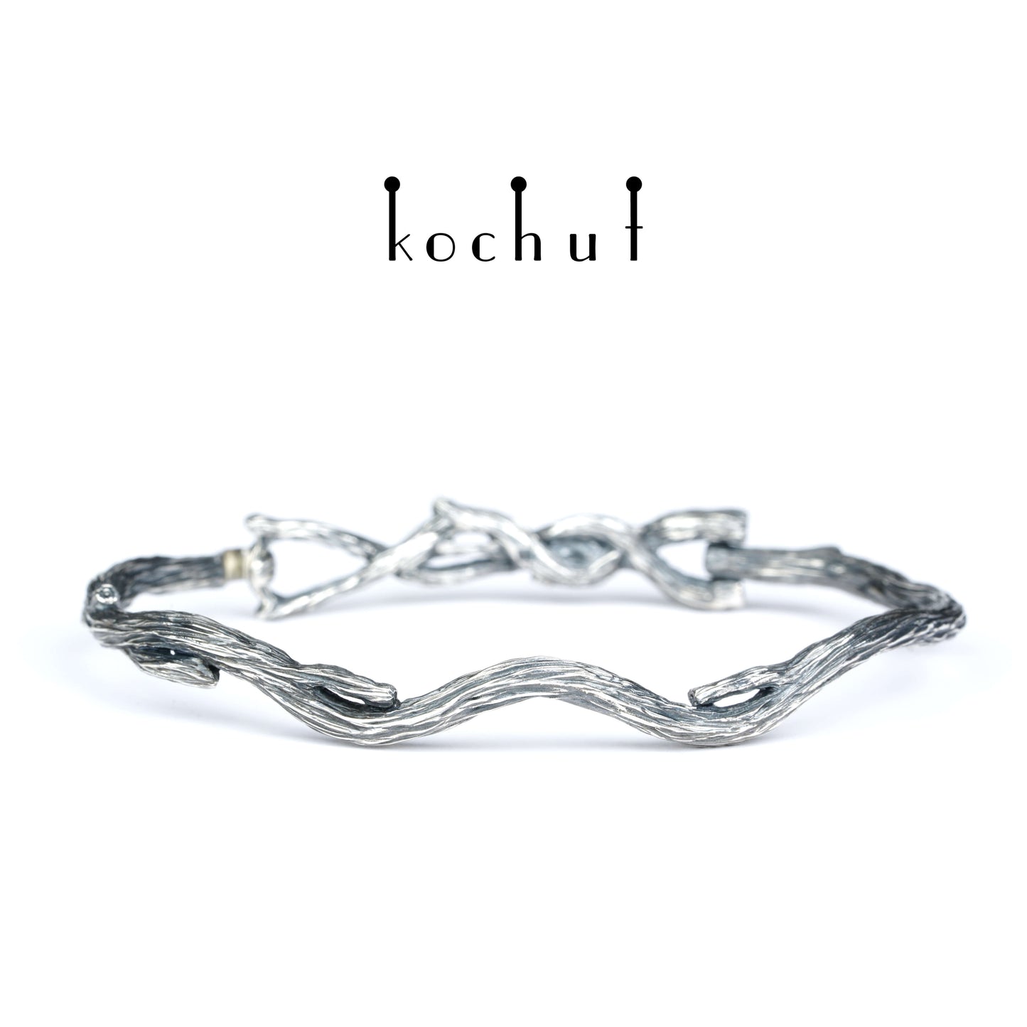 Zweig — Armband aus oxidiertem Silber