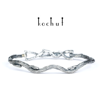 Zweig — Armband aus oxidiertem Silber