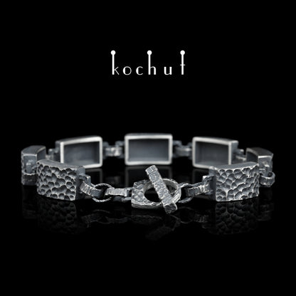 Baum des Lebens — breites Armband aus oxidiertem Silber