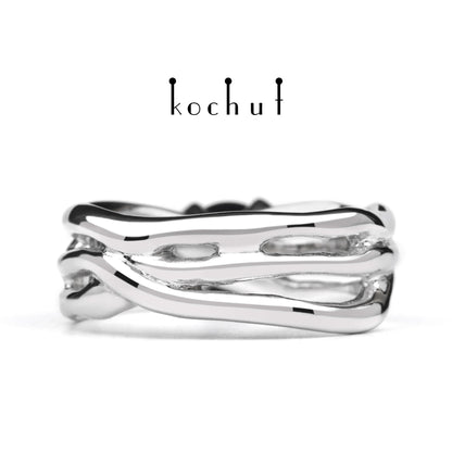 Mein Stern — Verlobungsring aus Weißgold mit Saphir, beschichtet mit weißem Rhodium