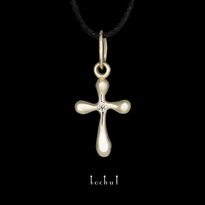 Tau des Liebes — Kreuz aus Weißgold mit Diamant