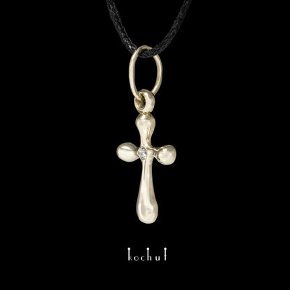 Tau des Liebes — Kreuz aus Weißgold mit Diamant