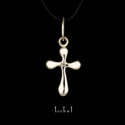 Tau des Liebes — Kreuz aus Weißgold mit Diamant