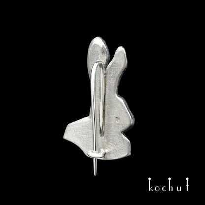 Hase — Brosche aus oxidiertem Silber
