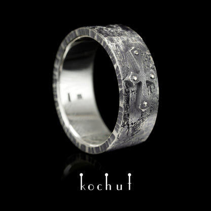 Fortune (schmal) — Ring aus oxidiertem Silber