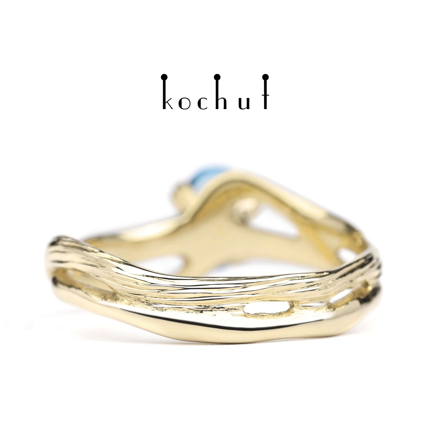 Lignum — Verlobungsring aus Gelbgold mit Topas