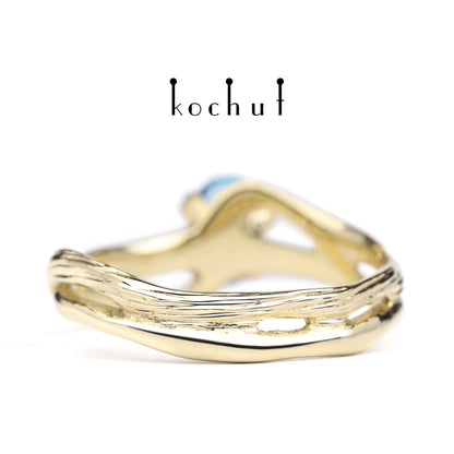 Lignum — Verlobungsring aus Gelbgold mit Topas