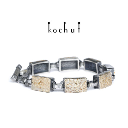 Leib und Seele: Baum des Lebens — Armband aus Gelbgold und oxidiertem Silber